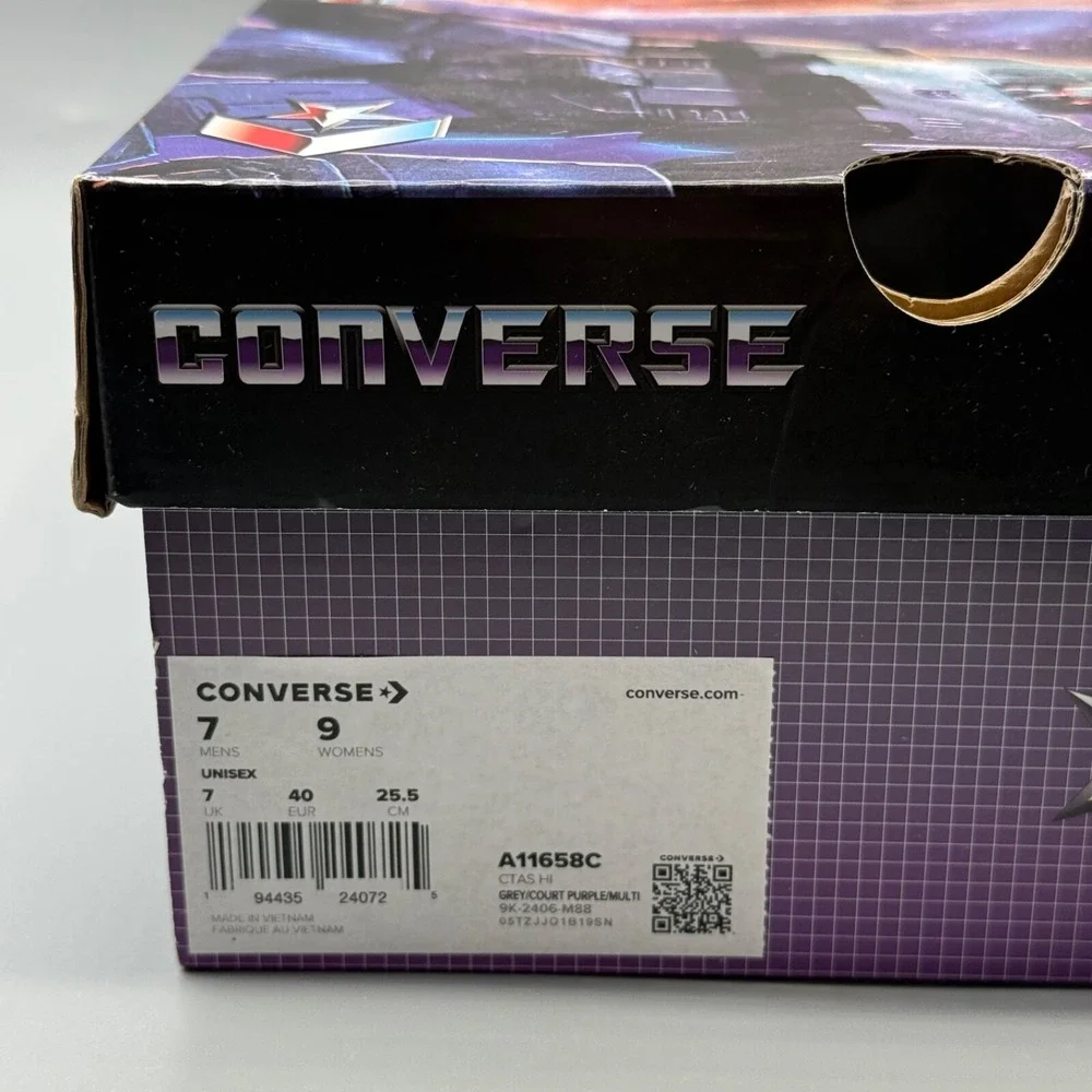 Converse Chuck Taylor Men's 7 Sneakers Transformers 40th Decepticons Women's 9